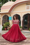 KA 1121 Faux Blooming Sequence Embroidery Gown Wholesale Shop In Surat
